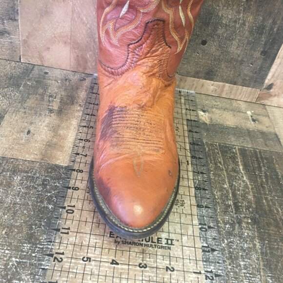 Tony Lama Vintage Brown Smooth Quill Ostrich Cowboy Boots Mens 10.5 D - Picture 12 of 12
